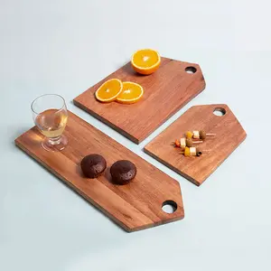Natural Wood Serving Platter, Set of 3