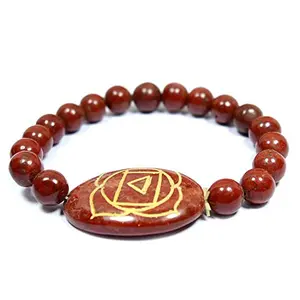 Red Jasper Bracelet Reiki Chakra Bracelet for Reiki Healing and Crystal Healing Stone (Color : Red)