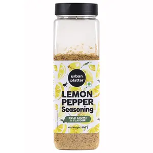 Urban Platter Lemon Pepper Seasoning Mix Shaker Jar 500g (Sprinkle on Veggies Salads and Anything of The Grill | Flavour Enhancer)