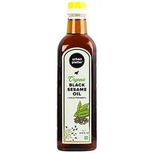 Urban Platter Organic Black Sesame (Til) Oil 1 Litre / 33.8 Oz [Coldd Pressed Nutty Aromatic]