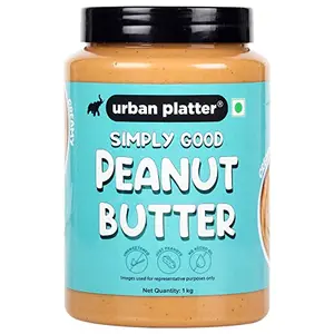Urban Platter Natural Creamy Peanut Butter 1Kg / 35.2Oz [Unsweetened No Added Oil Vegan]