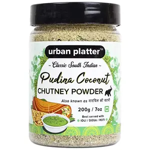 Urban Platter South Indian Style Instant Pudina (Mint) Coconut Chutney Powder 200G / 7Oz [Nariyal Ki Chutney Just Add Water]