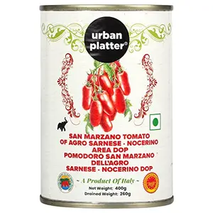 Urban Platter San Marzano Whole Peeled Tomatoes In Tomato Juice 400G / 14Oz [Drained Weight 260G Dop Tomates Pelles Dans Le Jus Product Of Italy]