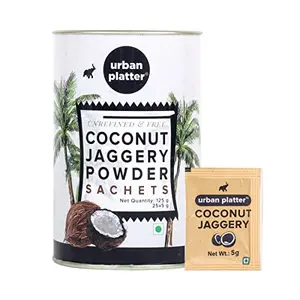 Urban Platter Coconut Jaggery Sachets 125g (25 Sachets of 5g Each)