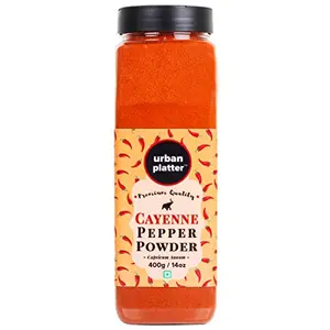 Urban Platter Cayenne Pepper Powder Shaker Jar 400g / 14oz [Capsicum Annum Spicy Pepper Powder]