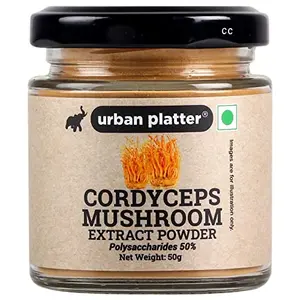 Urban Platter Cordyceps Mushroom Extract Powder 50g / 1.76oz [Cordyceps Sinensis] (Supports High Energy Levels and Endurance | Vegan)
