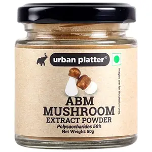 Urban Platter Agaricus Blazei Murill (ABM) Mushroom Extract Powder 50g (Rich in Beneficial Polysaccharides | Mushroom of Life | Cognitive Health | Vegan)
