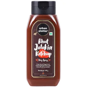 Urban Platter Bhut Jolokia Ketchup 470g (Extremely Hot | Enjoy with Fries Burgers and Appetizers | Ghost Pepper Hot Ketchup)