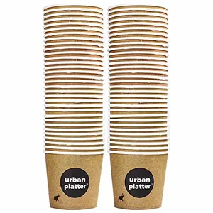 Urban Platter Paper Disposable Cups - Pack of 50 150ml
