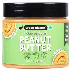 Urban Platter Natural Crunchy Peanut Butter 300g [Unsweetened No Added Oil Vegan]