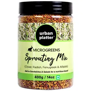 Urban Platter Microgreens Sprouting Mix 400g / 14oz [Clover Radish Fenugreek & Alfalfa Seeds Mix]
