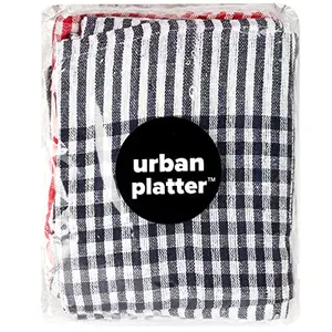 Urban Platter Multi-Purpose Cotton Checks Kitchen Cleaning Cloth Napkin Table Wipe - 15x15 Inch (Pack of 12)