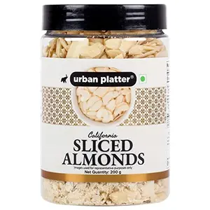 Urban Platter Sliced Blanched California Almonds 200g (Badam Flakes Perfect for Garnish Baking and Salads)