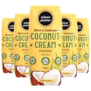 Urban Platter Unsweetened Coconut Cream 250ml [Pack of 21 23% Fat Content]