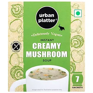 Urban Platter Vegan Instant Creamy Mushroom Cup Soup 140g (7 Sachets)