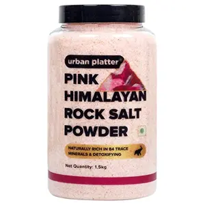 Urban Platter Pink Himalayan Rock Salt Powder Jar 1.5kg (Natural Salt with 84 Trace Minerals Additive-Free Gourmet Grade Signature Quality)