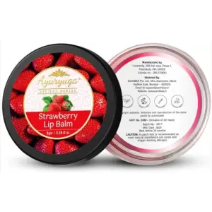 Ayuryuga Strawberry Lip Balm | 8gm | Glossy | Antioxidant & Vitamin C Strawberry (Pack of: 1, 100 g)