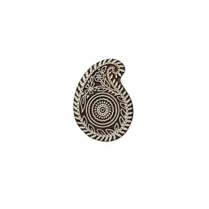Silkrute Ethnic Peacock Jaipuri Fabric Print Wooden Block Stamps | DIY Crafts (Pack of 1)