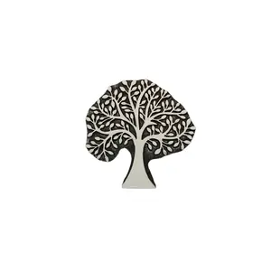 Silkrute Wooden Carved Indian Tree Print Wooden Block Stamps | Hand-carved Block Stamp (Pack of 1)
