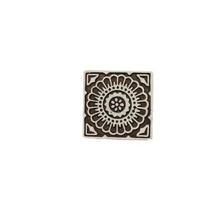 Silkrute Sunflower Pattern Wooden Block Stamps | Square Wooden Stamps | Fabric Print (Pack of 1)