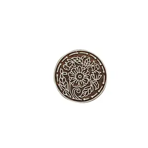 Silkrute Floral Round Wooden Stamps | Mandala Print Block Stamps | Ethnic Fabric Print Pack of 1