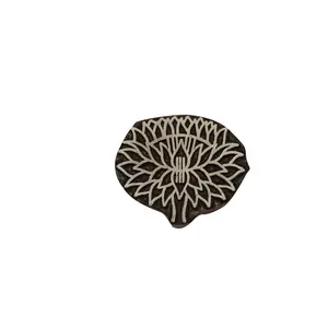 Silkrute Lotus Print Wooden Block Stamps | Ethnic Fabric Print | DIY Craft (Pack of 1)