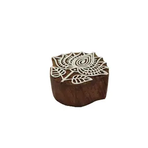 Silkrute Lotus Print Wooden Block Stamp Pattern | DIY Craft Material (Pack of 1)