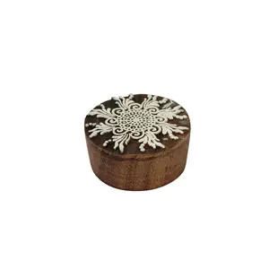 Silkrute Floral Printing Wooden Block Stamps | Ancient Mandala Patterns | Ethnic Fabric Print (Pack of 1)