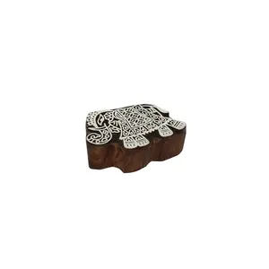Silkrute Traditional Elephant Shape Wooden Block Stamp | Jaipuri Textile Print | DIY Craft Pack of 1