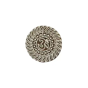 Silkrute Carved Om Wooden Block Stamp For Printing | Ethnic Art | DIY Crafts (Pack of 1)
