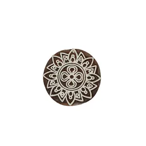 Silkrute Indian Mandala Pattern Wooden Block Stamp For Printing | DIY Crafts | Fabric Print Pack of 1