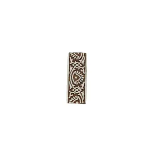 Silkrute Carved Floral Borders For Fabric Printing | Wooden Block Stamp | DIY Crafts (Pack of 1)