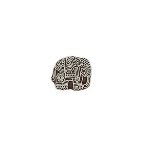 Silkrute Elephant Shape Wooden Block Stamps | Ethnic Pattern Wooden Stamps | DIY Print Pack of 1