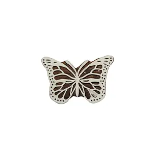 Silkrute Butterfly Carved Wooden Printing Block Stamps | Butterfly Fabric Print | DIY Craf Pack of 1
