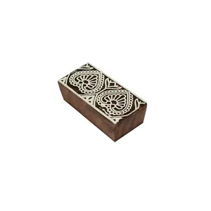 Silkrute Floral Pattern Wooden Block Stamp | Textile Print | DIY Crafts | Henna Patterns (Pack of 1)