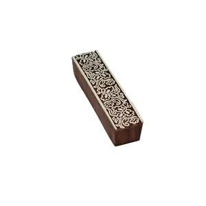 Silkrute Floral Border Pattern Wooden Block Stamp For Printing | DIY Crafts | Henna Patterns Pack of 1