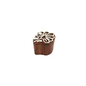 Silkrute Flower Wooden Block Stamp Print | Textile | DIY Craft | Clay Pottery Printing (Pack of 1)
