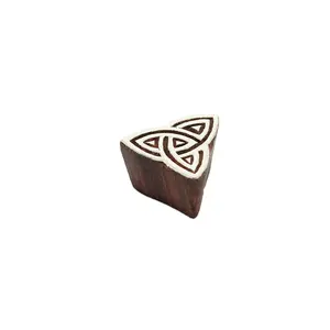 Silkrute Triangle Leaf Pattern Trendy Wooden Block Stamps | Triangle Textile | DIY Craft Pack of 1