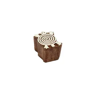 Silkrute Spiral Tortoise Wooden Block Stamps | Animal Print Stamp | Textile & DIY Crafts Pack of 1