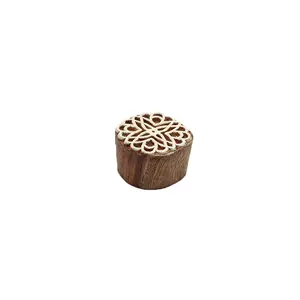 Silkrute Round ethnic floral Pattern Wooden Block Stamp Print | Textile Stamp & DIY Crafts Pack of 1