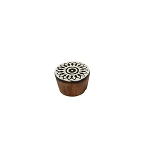 Silkrute Round Mandala Pattern Wooden Block Stamp | Traditional Textile Stamp | DIY Crafts Pack of 1