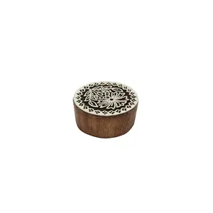 Silkrute Round Mandala Pattern Wooden Block Stamp | Traditional Textile Stamp | DIY Crafts Pack of 1
