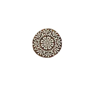 Silkrute Round or Mandala Art Wooden Block Stamp | Fabric Print | DIY Crafts | Henna Print Pack of 1