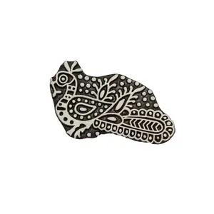 Silkrute Peacock Print Wooden Block Stamp | DIY Craft | Henna Traditional Textile Print Pack of 1