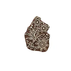 Silkrute Floral Print Wooden Block Stamp | Textile Print | DIY Crafts & Henna Printing Pack of 1
