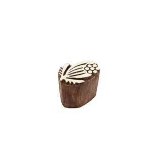 Silkrute Leaf Pattern Wooden Block Stamps | Floral Textile | Henna Printing & DIY Crafts Pack of 1