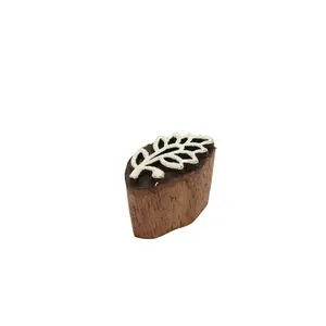 Silkrute Leaf Pattern Wooden Block Stamp Print | Floral Textile | Henna Tatoo & DIY Crafts Pack of 1