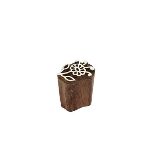 Silkrute Leaf Pattern Wooden Block Stamps | Floral Textile | Henna Print & DIY Crafts Pack of 1