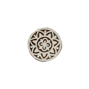 Silkrute Fabric Round Floral print Wooden Block Stamp | DIY Crafts | Henna Printing Pack of 1