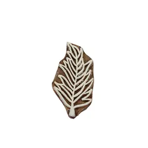 Silkrute Fabric Leaf print Wooden Block Stamp | DIY Crafts | Textile Print | Henna Printings Pack of 1